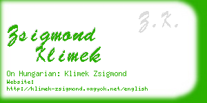 zsigmond klimek business card